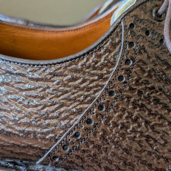 AMAZING! Vintage Genuine SHARKSKIN Men\'s Oxford - Brown - FootJoy - Size 10.5 DB main image 8